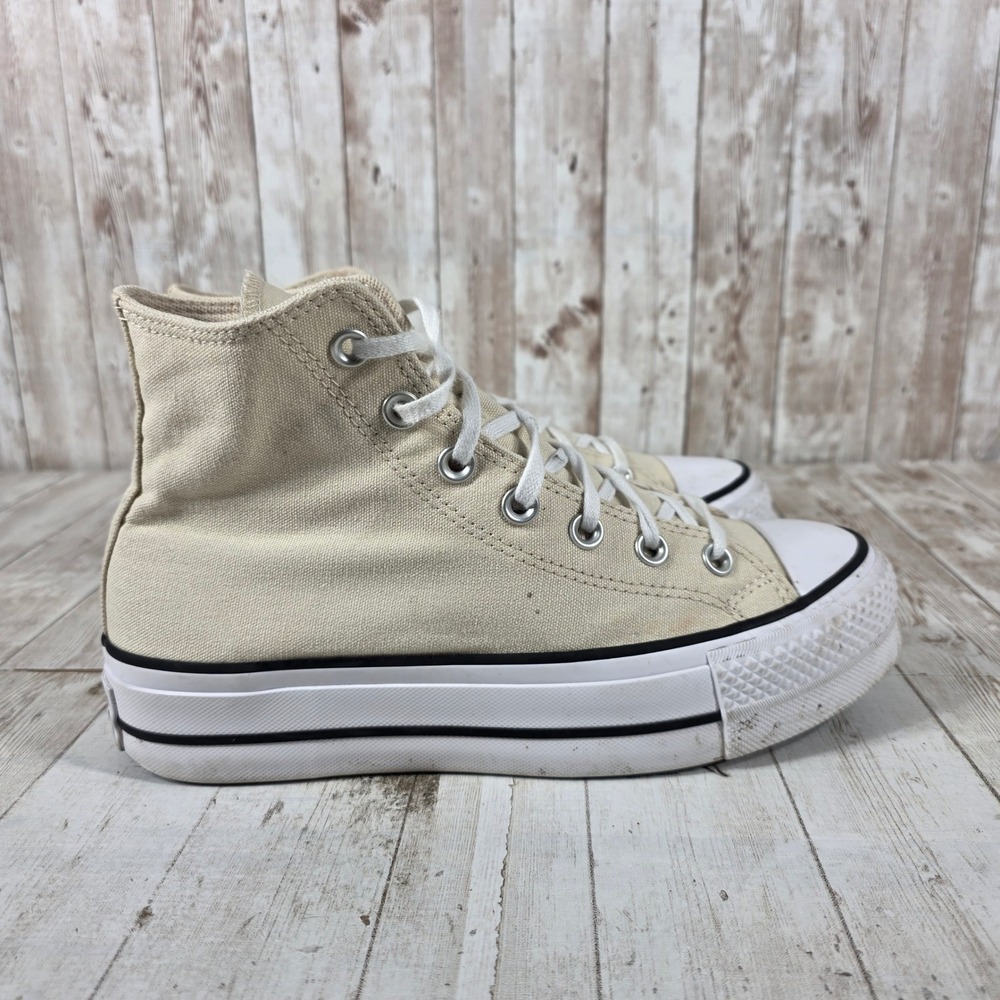 Converse Chuck Taylor All Star Lift High Top Parchment Beige A08214F Womens 7.5 - Picture 1 of 8